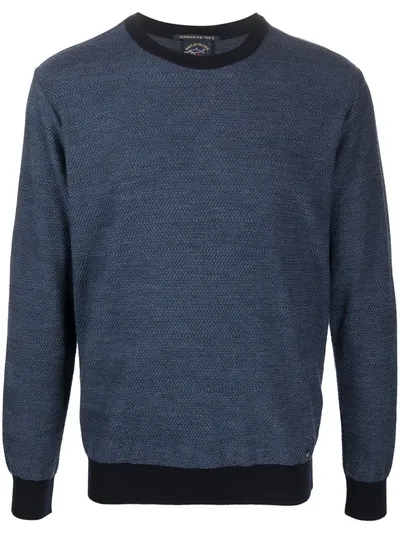 Paul & Shark Contrast Trim Jumper In Blue