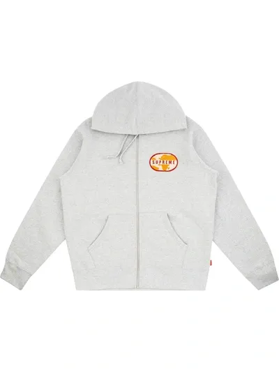 Supreme World Famous Zip-up Hoodie In Grey