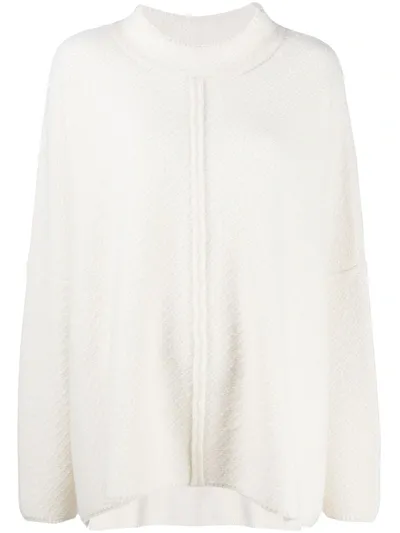 Dušan Oversized Mock Neck Jumper In White