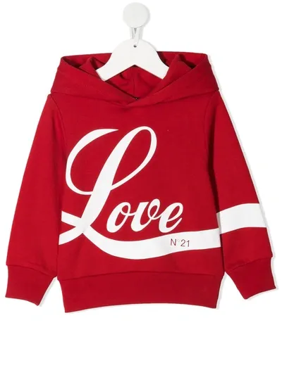 N°21 Kids Hoodie For For Boys And For Girls In Red