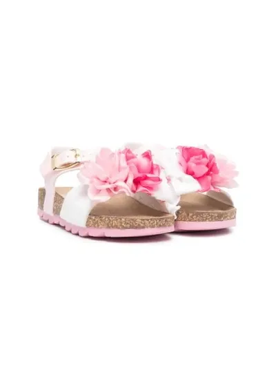 Monnalisa Kids' Faux Leather Sandals W/ Appliqué In Pink