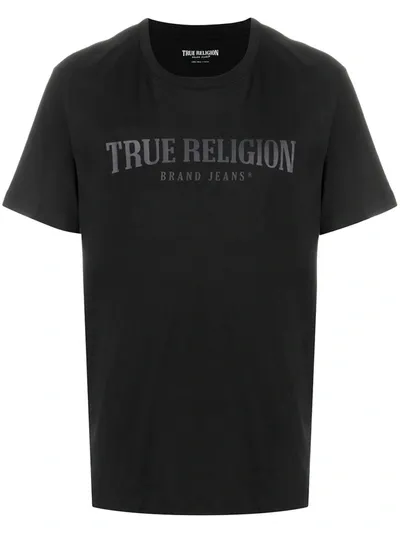 True Religion Logo Print T-shirt In Black