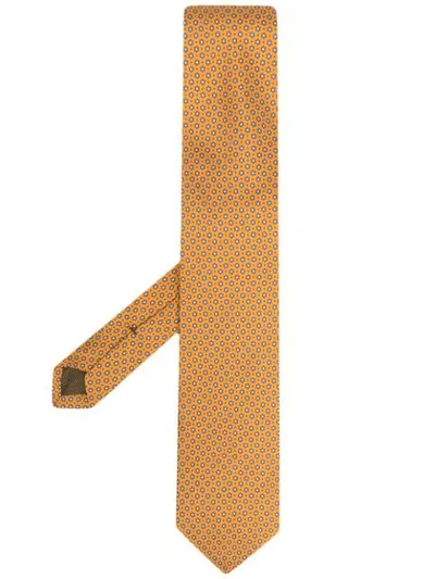 Church's Floral-print Silk Tie In Yellow