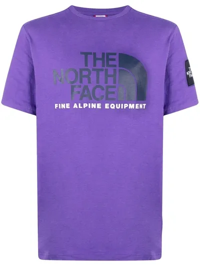 The North Face Logo Print T-shirt In Purple