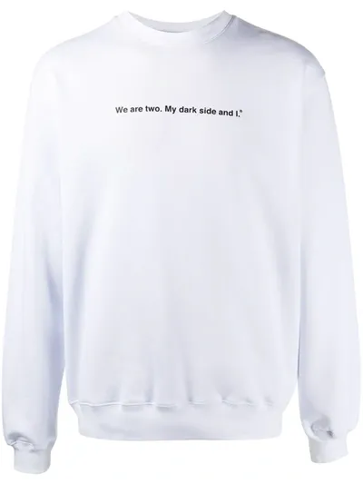 Msgm Slogan Print Sweatshirt In White