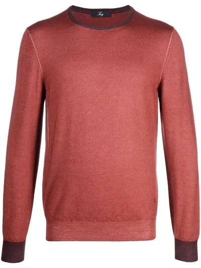 Fay Fine Knit Jumper In Red