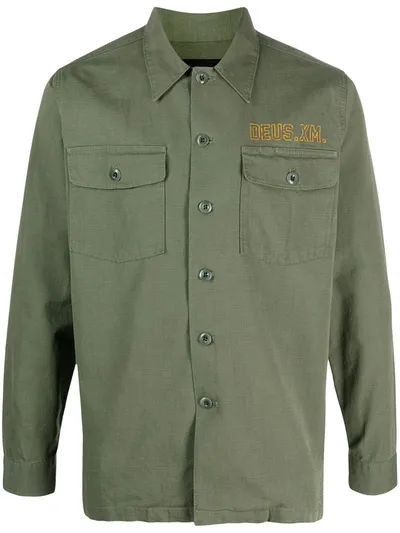 Deus Ex Machina Monty Embroidered Overshirt In Green