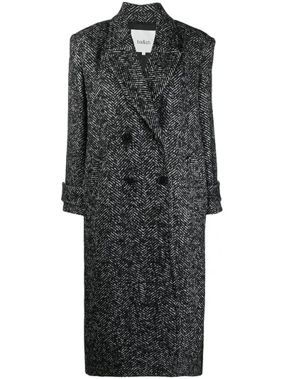 Ba&sh Double-breasted Wool Coat In Black