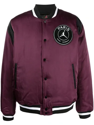 Nike Paris Saint-germain Jordan Varsity Jacket In Purple