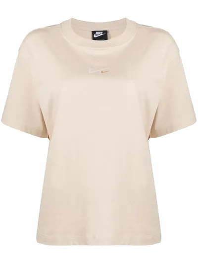 Nike Swoosh-logo Organic Cotton T-shirt In Neutrals