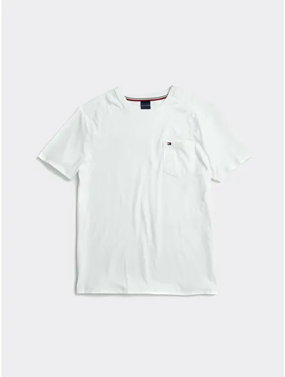 Tommy Hilfiger Pocket Logo Crew Neck T-shirt In White