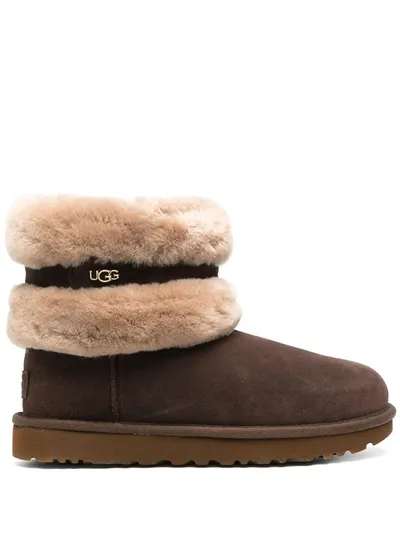 Ugg Shearling-lined Ankle Boots In Brown