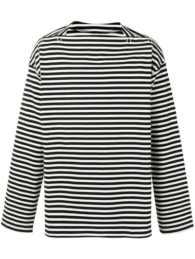 Takahiromiyashita The Soloist Stripe-print Longsleeved T-shirt In White