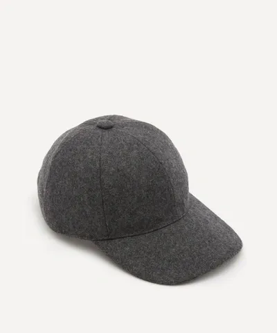 Christys Melton Wool Baseball Cap In Charcoal