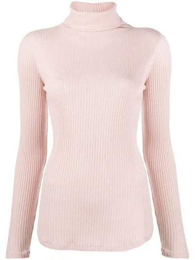 Majestic Roll Neck Jumper In Pink