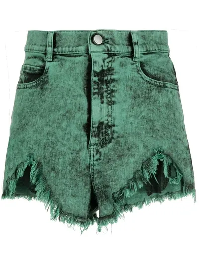 Red Valentino High-waist Acid-effect Shorts In Green