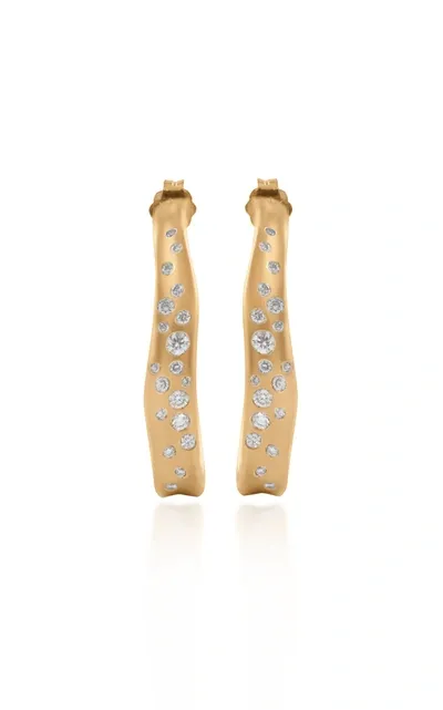 Nada Ghazal Babt Malak 18k Gold Diamond Hoop Earrings