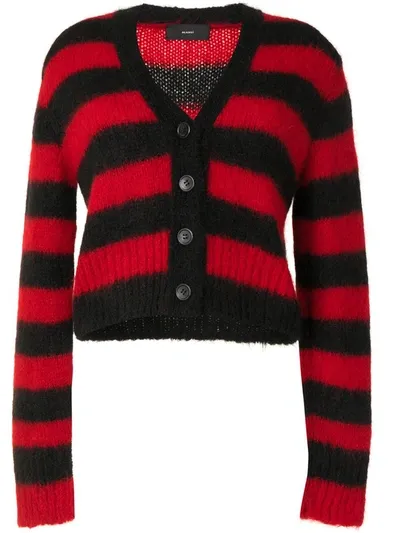 Alanui Horizontal-stripe Cardigan In Black