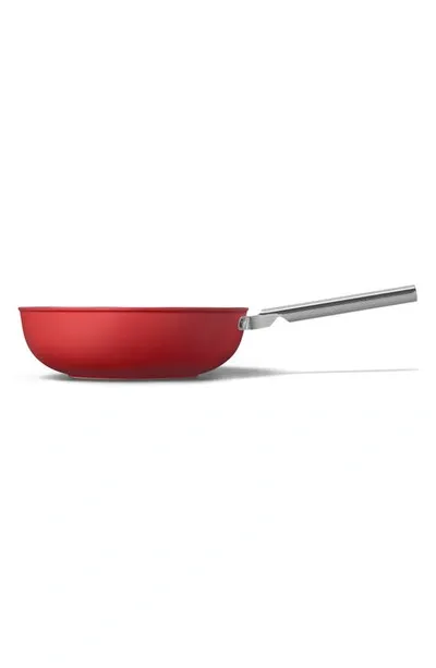 Smeg 12" Nonstick Wok, Red In Matte Red