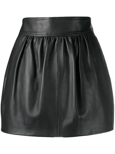 Red Valentino Pleated Mini Skirt In Black