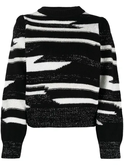 Liu •jo Intarsia-knit Jumper In Black