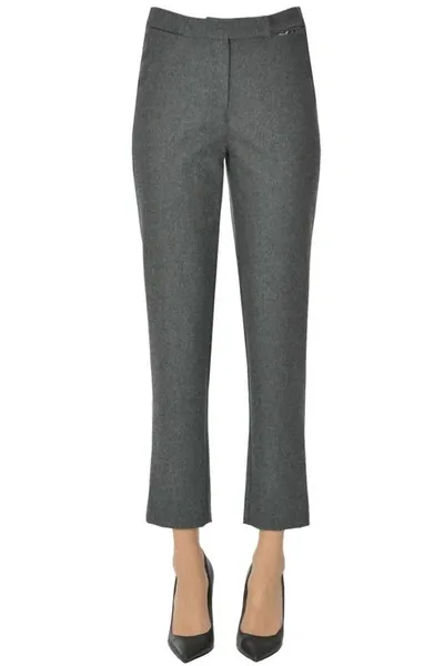 La Prestic Ouiston Cropped Wool Trousers In Grey