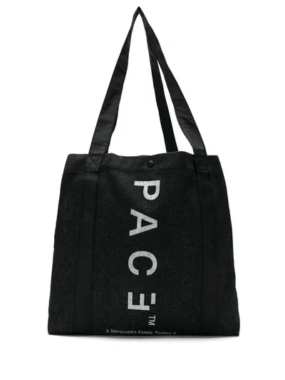 Pace Printed Tote Bag In Black