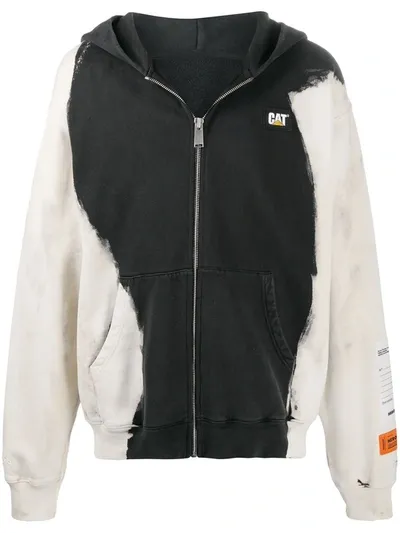 Heron Preston X Cat Zip Up Phantom Hoodie In Black