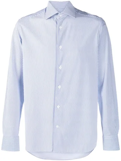 Corneliani Pinstripe-print Shirt In Blue