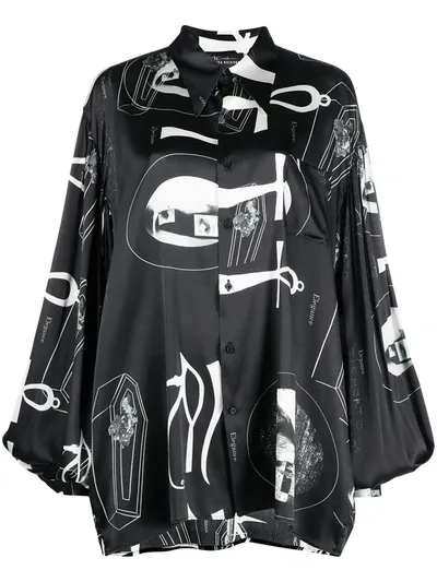 Barbara Bologna Graphic-print Long-sleeve Shirt In Black