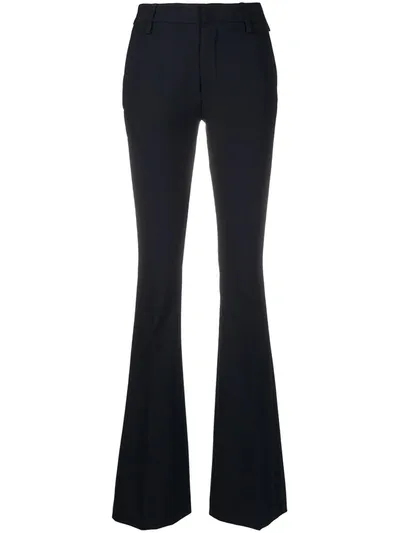 Dondup High-waisted Flared Trousers In Blue