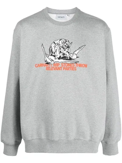 Carhartt X Relevant Parties Printed Sweatshirt In Grey