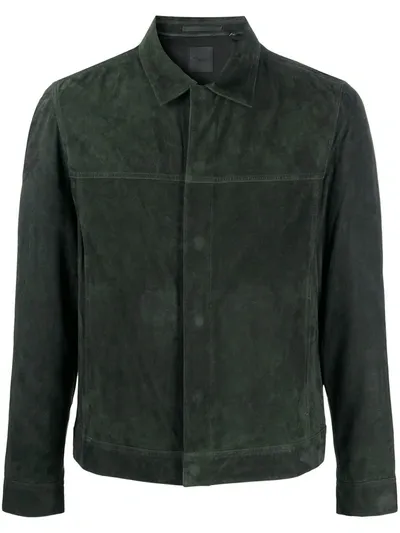 Theory Textured-finish Lightweight Jacket In Green