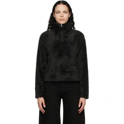 The North Face Black Furry Fleece Half-zip Sweater In Jk3 Black