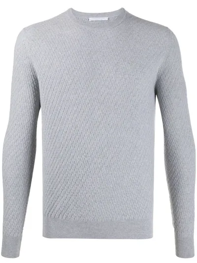 Cenere Gb Textured-knit Crew Neck Sweater In Grey