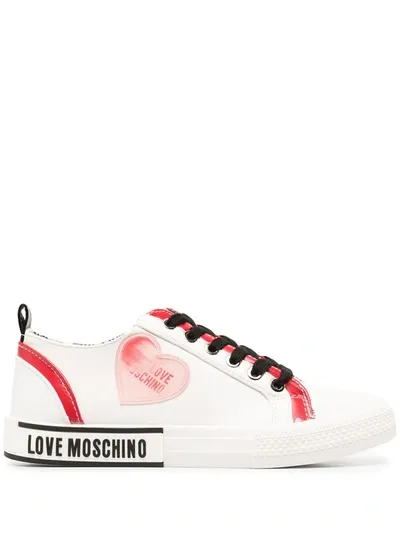 Love Moschino Logo Patch Trainers In White