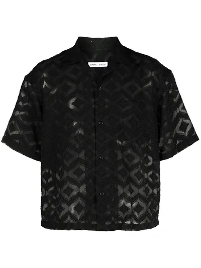 Cmmn Swdn Semi-sheer Shirt In Black