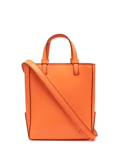 Attico Open-top Leather Tote Bag In Orange