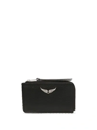 Zadig & Voltaire Logo-plaque Leather Wallet In Negro