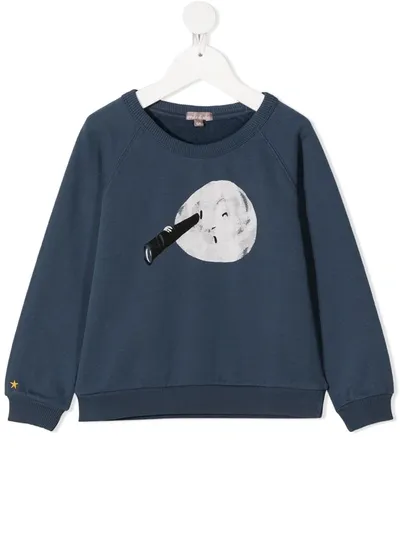 Emile Et Ida Kids' Night Blue Moon Sweatshirt