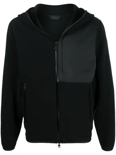 Moncler Zip-up Hybrid Jacket In Black