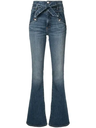 Veronica Beard Mid-rise Flared Jeans In Blue