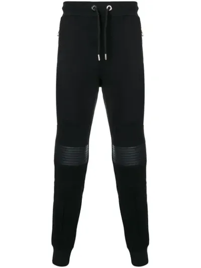 Les Hommes Knee Patch Track Trousers In Black