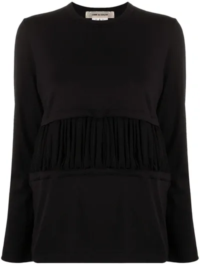 Comme Des Garçons Pleated-detail Jumper In Black