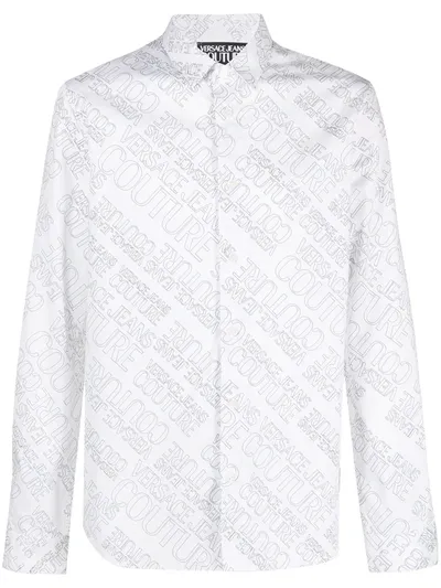 Versace Jeans Couture Logo Print Shirt In White