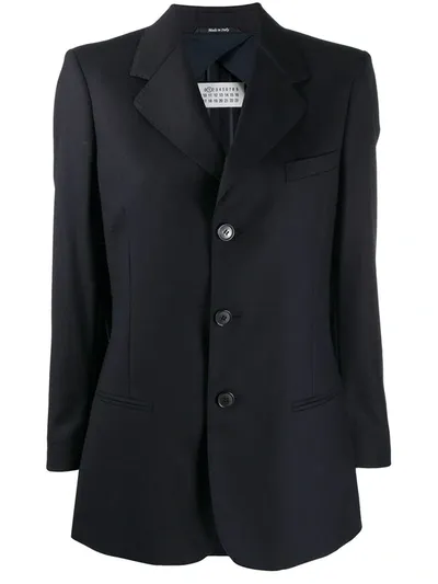 Maison Margiela Notched Lapels Blazer In Blue