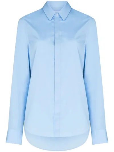 Wardrobe.nyc Classic Cotton Long-sleeved Shirt In Blue