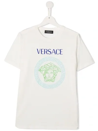 Young Versace Teen Logo-print T-shirt In White