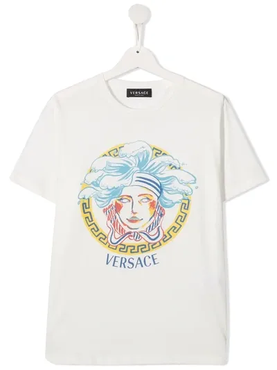 Young Versace Teen Logo-print T-shirt In White