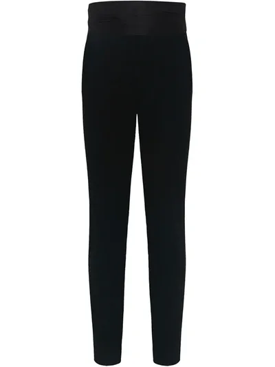 Oscar De La Renta High-waisted Slim-fit Trousers In Black